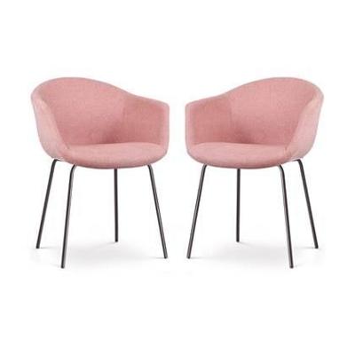 Nolon Nora-Otis Eetkamerstoelen Set van 2 - Zacht Roze - Zwarte Poten