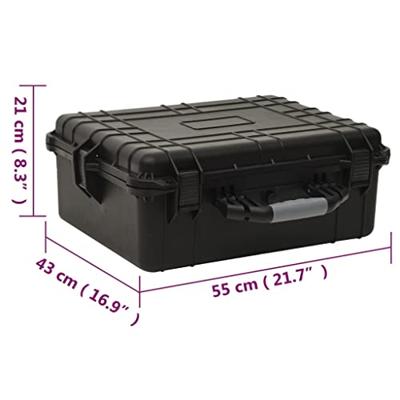 Flightcase draagbaar 55x43x21 cm PP zwart Flightcase draagbaar 55x43x21 cm PP zwart