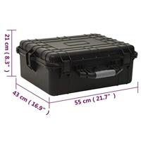 Flightcase draagbaar 55x43x21 cm PP zwart - thumbnail
