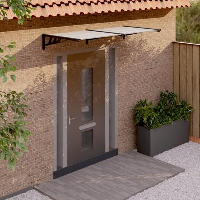 Deurluifel 199x90 cm polycarbonaat zwart en transparant