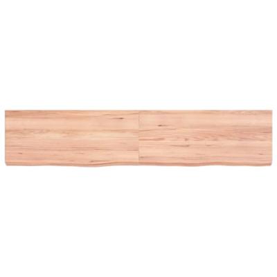 VidaXL Wastafelblad 140x30x(2-6) cm behandeld massief hout lichtbruin