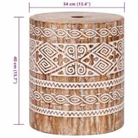 Parasolvoet Anders wit gewassen 34 x 40 cm Massief hout - thumbnail