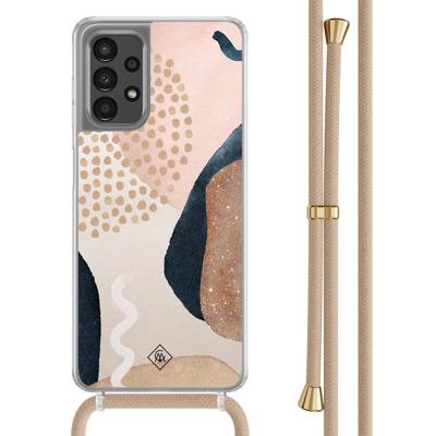 Samsung Galaxy A13 4G hoesje met beige koord - Abstract dots
