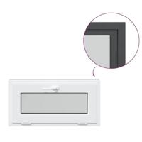 Kelderraam "RISOR" 80x40 cm 3 glas kiepbaar antraciet - thumbnail