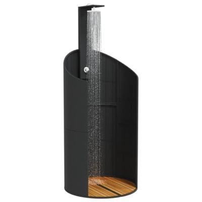 VidaXL Buitendouche 100x100x241,5 cm poly rattan en acaciahout zwart - thumbnail