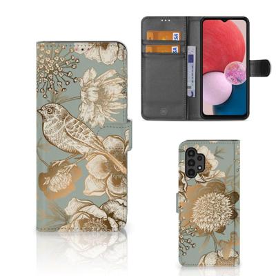 Hoesje voor Samsung Galaxy A13 (4G) Vintage Bird Flowers Hoesje voor Samsung Galaxy A13 (4G) Vintage Bird Flowers