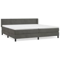 Boxspring met matras fluweel donkergrijs 200x200 cm - thumbnail