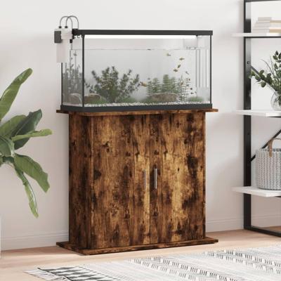 VidaXL Aquariumstandaard 81x36x73 cm bewerkt hout gerookt eikenkleurig VidaXL Aquariumstandaard 81x36x73 cm bewerkt hout gerookt eikenkleurig