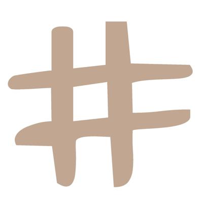 Vaessen Creative • houten leesteken 2,5cmx3mm "#"