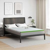 VidaXL Matrastopper wit en groen 140 x 190 cm jacquard stof - thumbnail