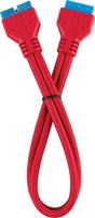 Corsair Premium verlengkabel voor voorpaneel, met ommanteling, rood - thumbnail