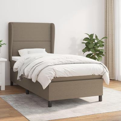 Boxspring met matras stof taupe 90x200 cm