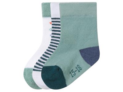 lupilu 3 Paar baby sokken (Groen/wit, 11-14)