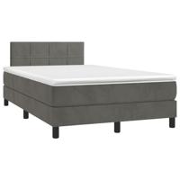Boxspring met matras fluweel donkergrijs 120x190 cm - thumbnail
