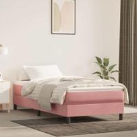 Pocketveringmatras medium 80x220x20 cm fluweel roze - thumbnail