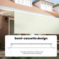 VidaXL Inklapbaar zonnescherm crème 350 x 200 cm - thumbnail