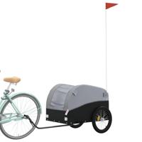 Fietstrailer 45 kg ijzer zwart en grijs - thumbnail