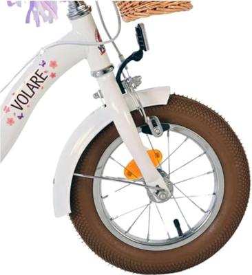Volare blossom kinderfiets - meisjes - 12 inch - wit - twee handremmen