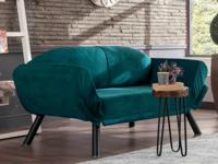 Converteerbare zetel GENNARO 2 plaatsen stof blauw - thumbnail