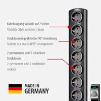 Brennenstuhl 1153300467 Overspanningsveilige stekkerdoos 7-voudig Zwart Randaarde stekker 1 stuk(s) - thumbnail