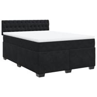 Boxspring met matras fluweel zwart 160x200 cm - thumbnail