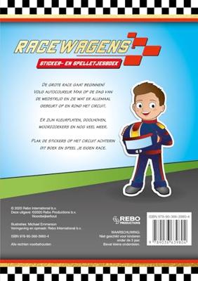 Rebo Publishers Sticker- en spelletjesboek racewagen
