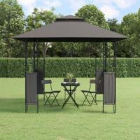 Prieel met dak 300x300x270 cm staal antracietkleurig - thumbnail