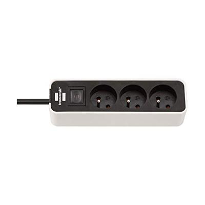 Brennenstuhl Ecolor stekkerdoos | 3-voudig | Wit/Zwart | 1,5m H05VV-F 3G1,5 | FR/BE - 1153234020 - thumbnail