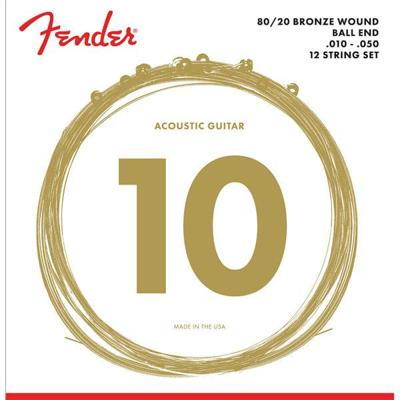 Fender 80/20 Bronze Acoustic Strings Ball End voor 12-snaar