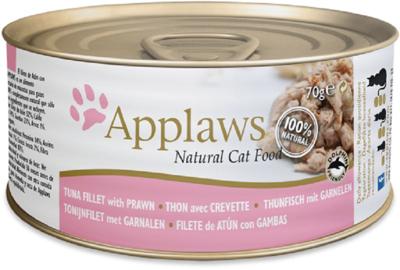 APPLAWS Tuna fillet with prawn in broth - nat kattenvoer - 70g