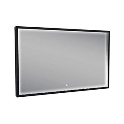 Avi spiegel rechthoek met LED, dimbaar en spiegelverwarming 100 x 60 cm mat zwart Avi spiegel rechthoek met LED, dimbaar en spiegelverwarming 100 x 60 cm mat zwart