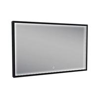 Avi spiegel rechthoek met LED, dimbaar en spiegelverwarming 100 x 60 cm mat zwart - thumbnail