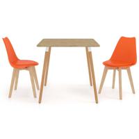 vidaXL 3-delige Eethoek oranje - thumbnail