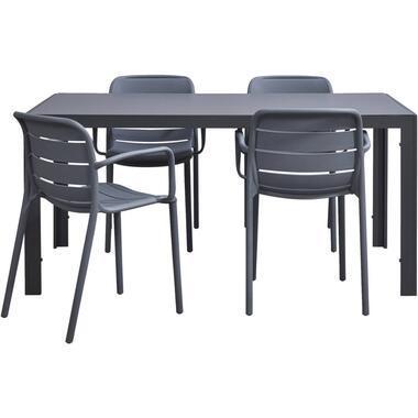 Tuinset Savoie Nice - antraciet - 5-delig - 160 cm - Leen Bakker