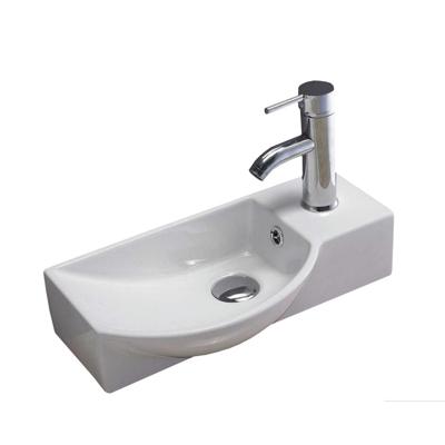 Fontein Sanilux Bee 40x22x10cm met Afvoer en Kraan Keramiek Wit (Kraan Rechts)