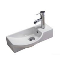 Fontein Sanilux Bee 40x22x10cm met Afvoer en Kraan Keramiek Wit (Kraan Rechts) - thumbnail