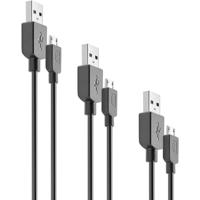 cellularline Multipack oplaadkabelset in 3 verschillende lengtes: 15 cm, ideaal voor powerbank en laptop; de standaardlengte van 120 cm; 200 cm voor stopcontacten op afstand - thumbnail