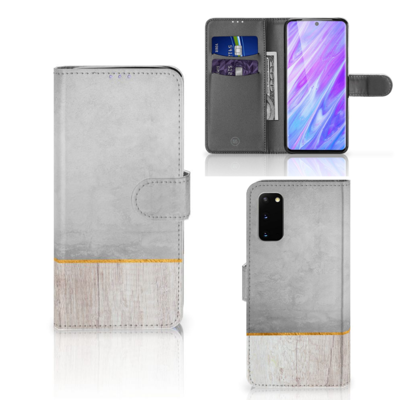 Samsung Galaxy S20 | Book Style Case | Wood Concrete | Portemonnee hoesje