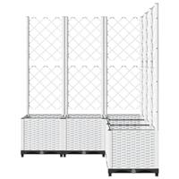 Plantenbak met latwerk 120x120x136 cm polypropeen wit - thumbnail