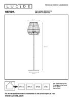 Lucide NERIDA - Vloerlamp Binnen/Buiten - Ø 35 cm - 1xE27 - IP44 - Naturel - thumbnail