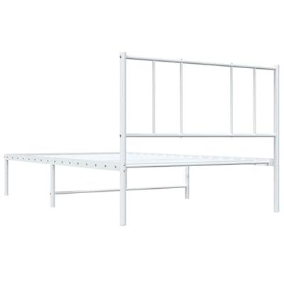 Bedframe met hoofdbord metaal wit 100x200 cm Bedframe met hoofdbord metaal wit 100x200 cm