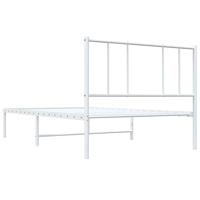 Bedframe met hoofdbord metaal wit 100x200 cm - thumbnail