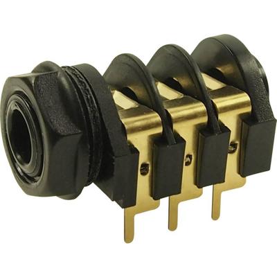 Cliff CL12327 Jackplug 6,35 mm Bus, inbouw horizontaal Aantal polen: 3 Stereo Zwart 1 stuk(s)