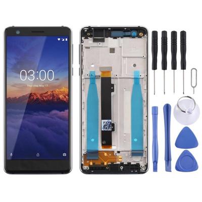 LCD-scherm en digitizer volledige montage met frame & Zijkleutels voor Nokia 3 1 TA-1049 TA-1057 TA-1063 TA-1070 (zwart)