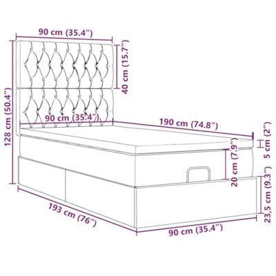 Ottoman bed met matrassen en LED's 90x190cm fluweel zwart