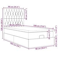 Ottoman bed met matrassen en LED's 90x190cm fluweel zwart - thumbnail