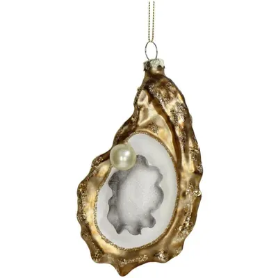 Kersten Ornament Oester glas goud 14cm