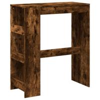 Bartafel met rekken 90x40x103,5 cm bewerkt hout gerookt eiken - thumbnail