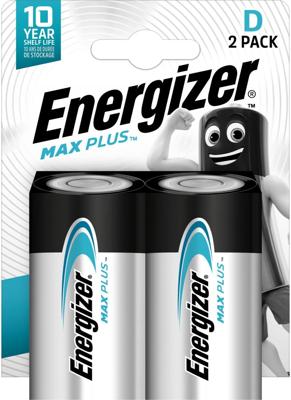 Energizer Max Plus D batterij (mono) Alkaline 1.5 V 2 stuk(s) Energizer Max Plus D batterij (mono) Alkaline 1.5 V 2 stuk(s)