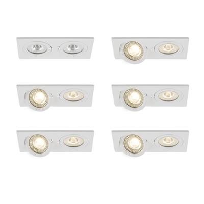 LED-inbouwspot set 6 stuks Sienna dubbel wit 2700K 10W